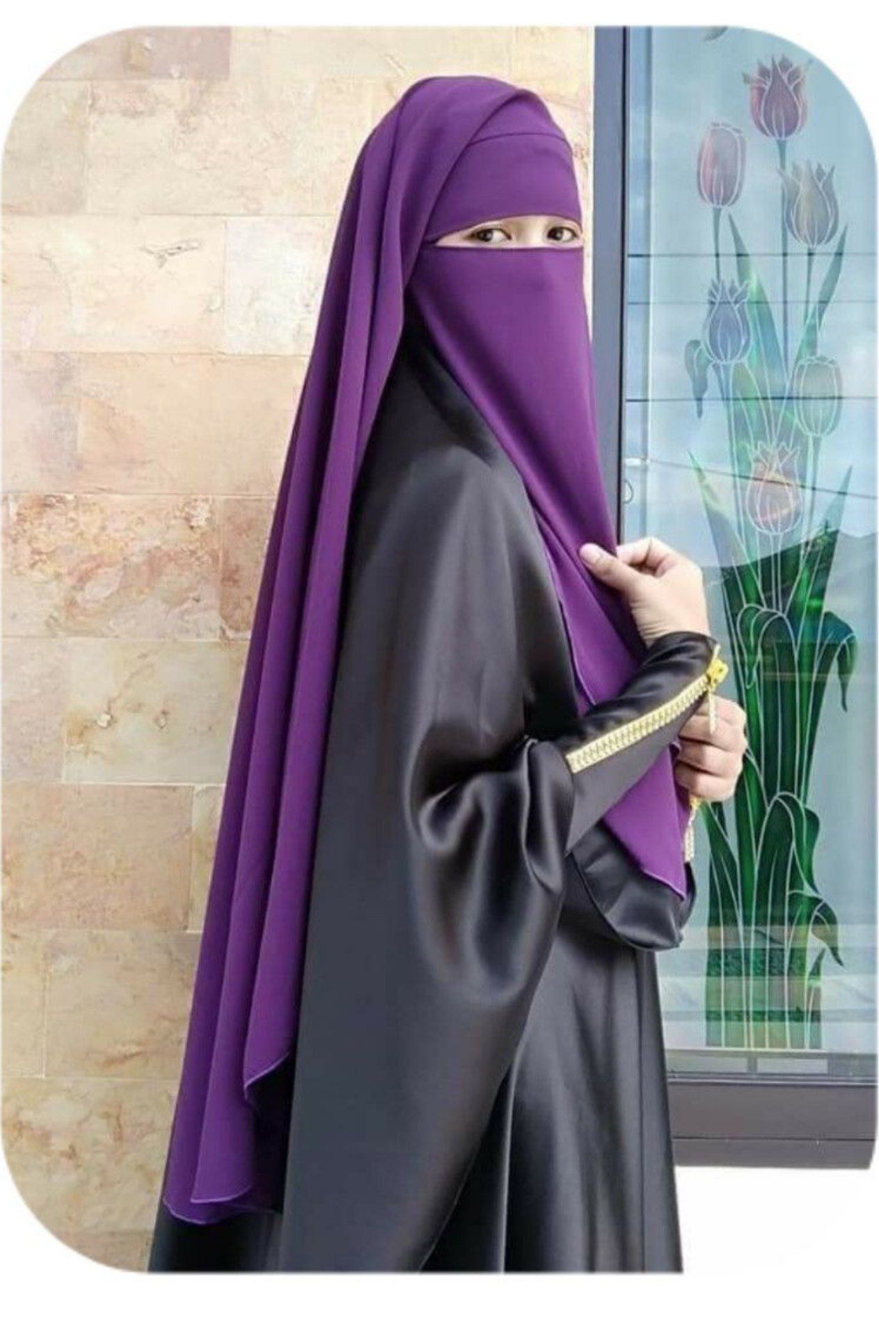 نقاب زنانه مشکی سفارشی
