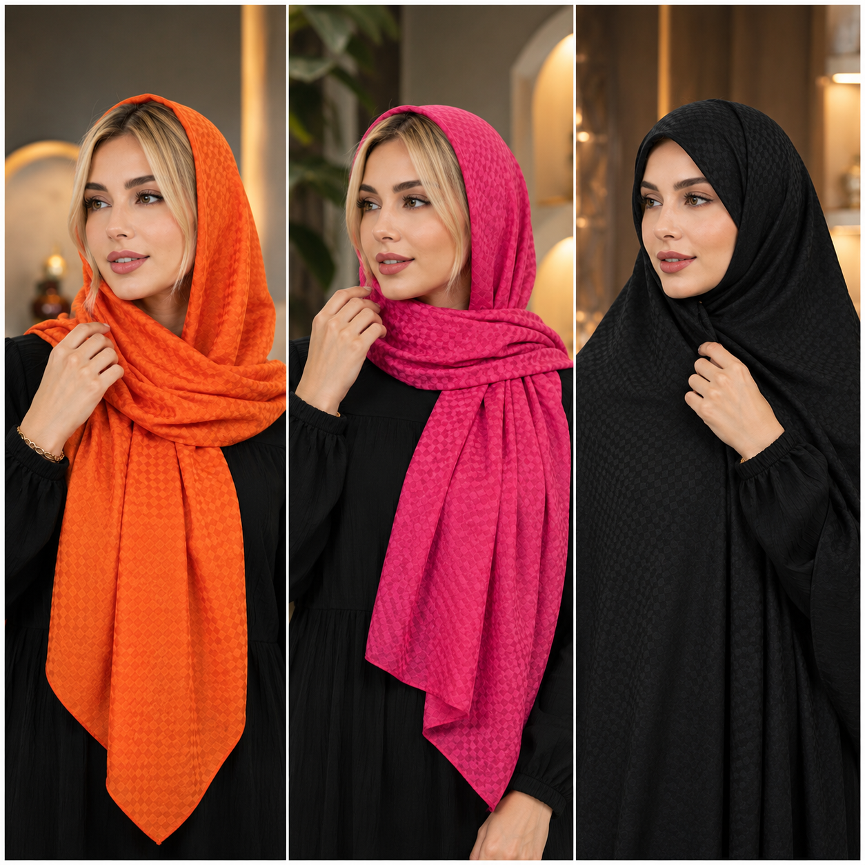 شال ساتن چهاخونه ای ۰۲۷